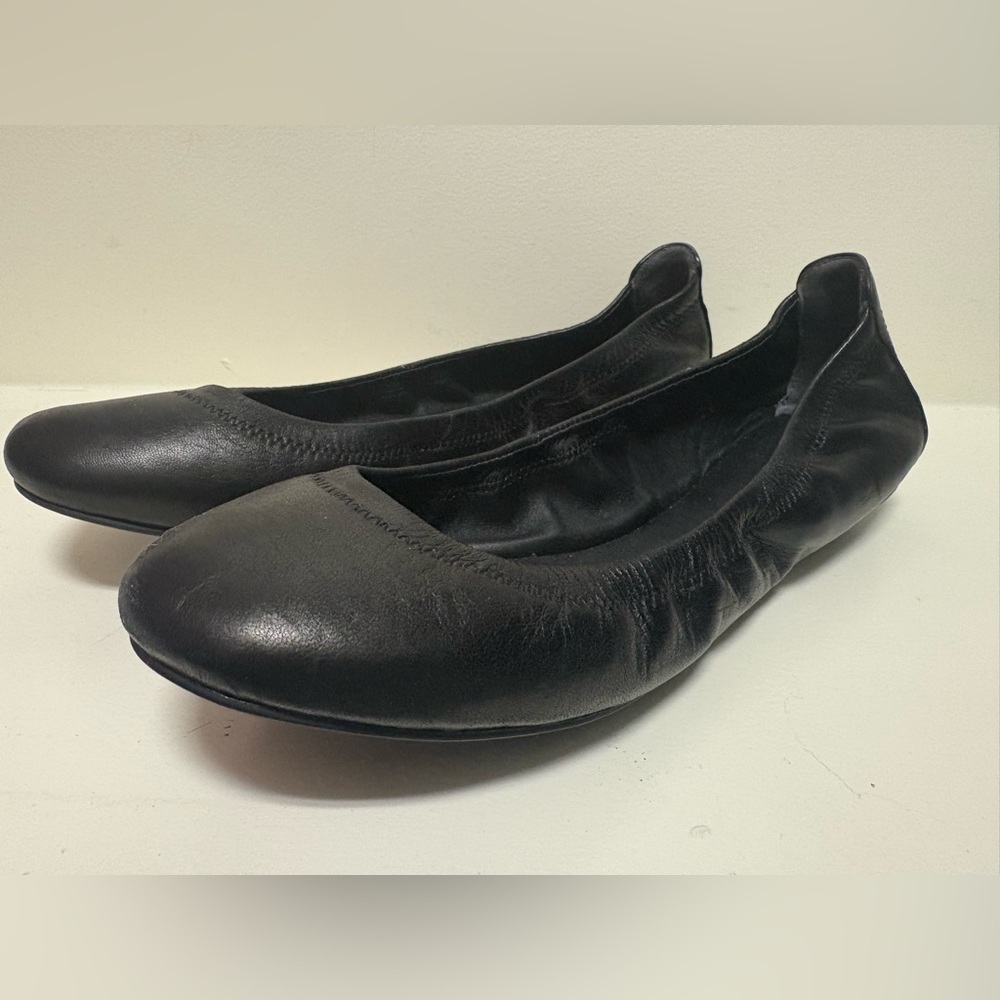 Tory Burch Eddie Black Leather Ballet Flats NWOT 8.5